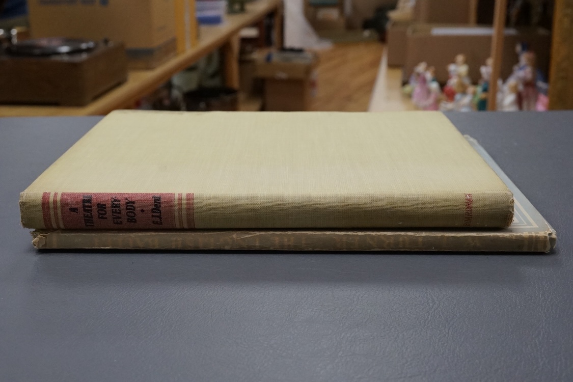Two heavily autographed theatrical books; The English Ballet by W.J. Turner and A Theatre For Everybody by E.J. Dent, both extensively filled with autographs including; Alec Guiness, Margot Fonteyn, Pamela May, Robert He